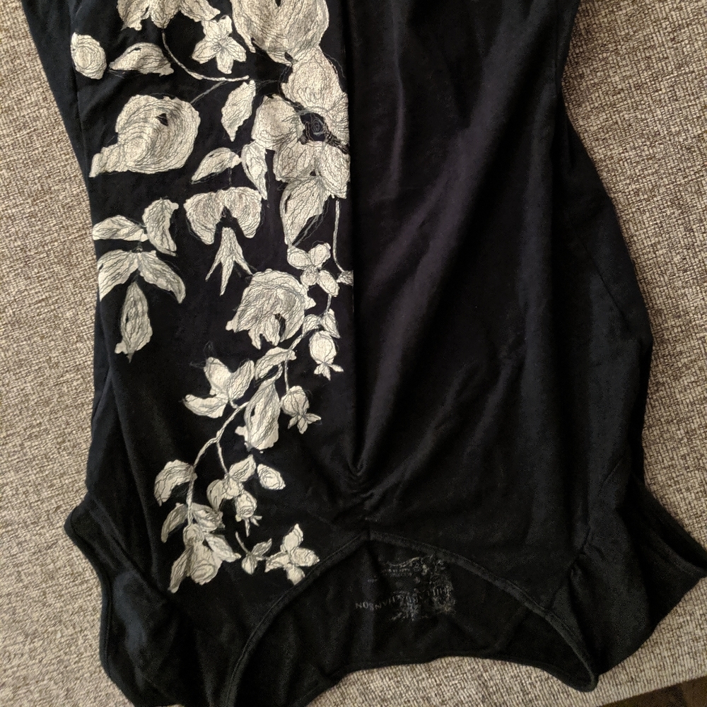 Black top with floral